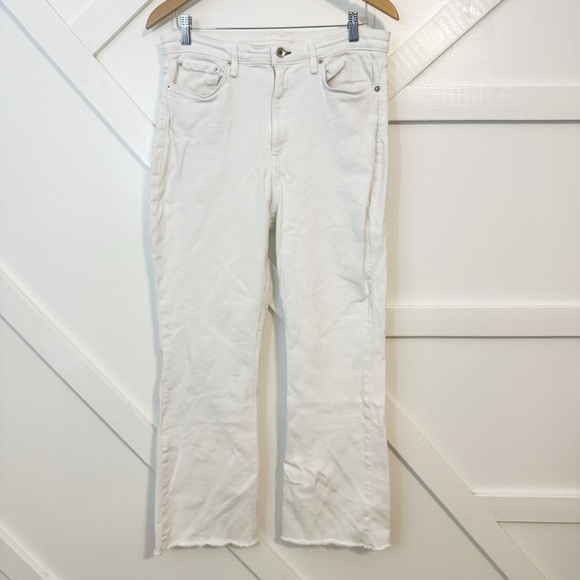 Rag & Bone Nina High Rise Skinny Ankle Flare Denim Jeans White Sz 33 - Picture 2 of 13